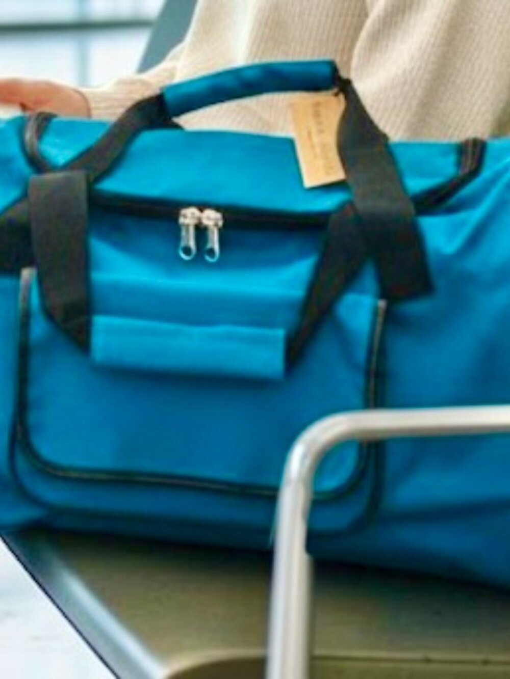 Gold Coast Trolley Duffel Bag Turquoise Blue-NWT